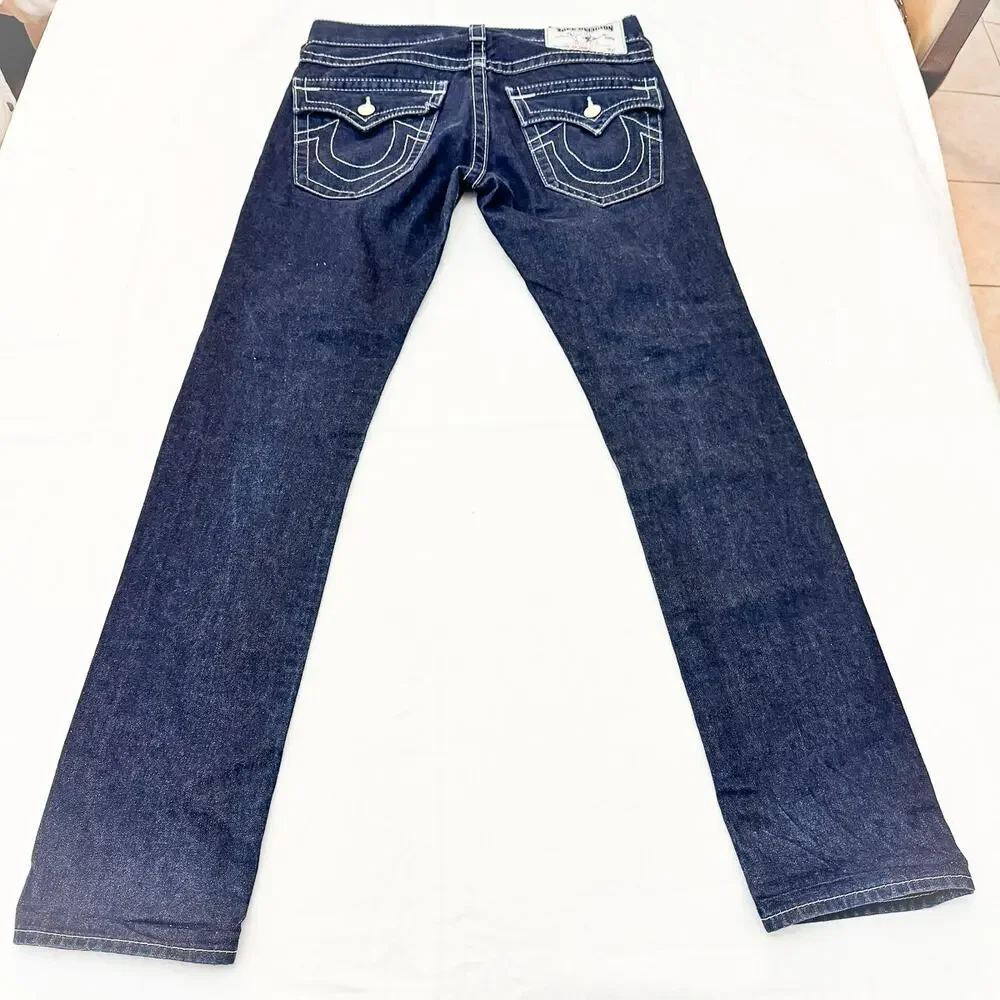 True Religion Skinny Dark Wash Denim Jeans with Flaps Size 29 - Picture 3 of 8